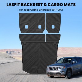LASFIT Cargo Mat for Jeep Grand Cherokee 2011-2021 All Weather TPE Custom Fit Rear backrest Mat Trunk Seatback Cargo Liner, Black