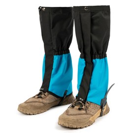 likloks Adjustable Leg Gaiters for Men & Women - Lightweight & Waterproof Gaiter for Hiking, Snow, Trail, Trekking, Hunting, Climbing, Blue - L