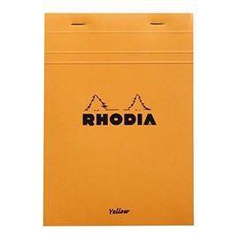 Rhodia 16260C Notepad (Yellow Legal Pad, DIN A5, 14.8 x 21 cm, Stapled, 80 Sheets, Squared, 80 g), Pack of 1, Orange