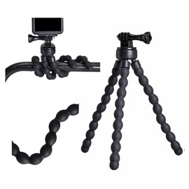 Etsumi VE-2419 Gopro Hero 13 /12 /11 /10 Action Camera, Compatible with Monkey Pod, Action Camera Adapter, Metal Ring Seal, Black