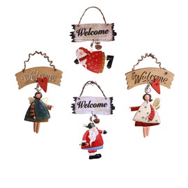 NITNOEI Set of 4 Vintage Iron Christmas Tree Decorations Hanging, Christmas Tree Decoration Figures, Angel Hanging, Old Man Hanging, Christmas Decoration Sets, Window Decorations