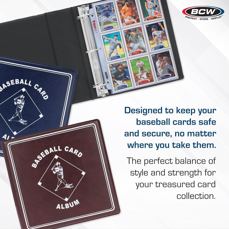 BCW Supplies 3" Baseball Album - Blue | Durable Binder