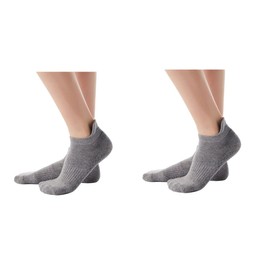 Win.Deeper Yoga Socks, Pilates, Yoga Socks, Anti-Slip, Women's, Health Socks, Hot Yoga, Sports, Moisture Wicking, Quick Drying, Gray, Gray 2 Pair Set