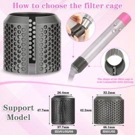 AFDD Outer Filter Cover Replacement for Dyson Airwrap Hair Styler HS01 HS05 Models Outer Strainer Magnetic Filter Cage Replacement Parts