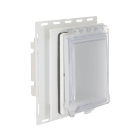 TayMac MR420CW 1-Gang Recessed Enclosure Extra Duty, 6-in-1 Nonmetallic Weatherproof in-Use Cover, Horizontal/Vertical, White
