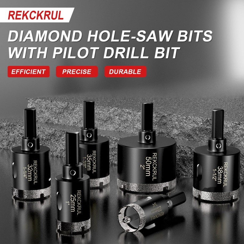 REKCKRUL 2 Inch Diamond Hole Saw with Pilot Drill Bit,