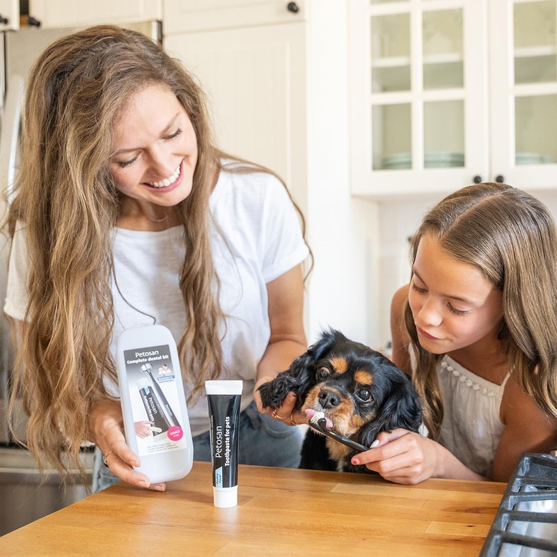 Petosan Complete Dental Kit for Large Dogs, Black,White