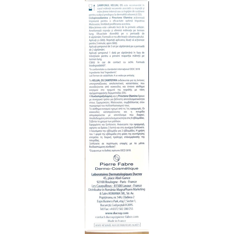 Kelual Ds Shampoo Auxiliar Tratante Anticaspa 100 Ml Ducray