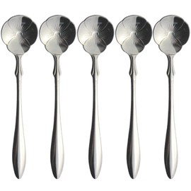 Nagao Tsubamesanjo Flower Cutlery, Coffee Spoon, Pansies, Set of 5, 4.8 inches (12.3 cm), Gift Packaging, Made in Japan