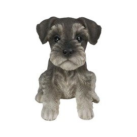 Oubia Sitting Schnauzer (Small) 4.6 x 3.5 x 4.8 inches (11.8 x 9 x 12.3 cm) Doll Figurine Figurine Animal Garden Decoration Dog Dog H16259