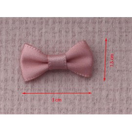 Sowaka 50 Pcs Mini Bow Ribbon Satin Soft Black Appliques Boutique Bow Ties for DIY Crafting Sewing Project Making Scrapbooking Embellishment DIY Decoration Wedding Parties Gift Décor (Pretty Pink)