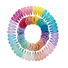 Pack of 100 Elastic Hair Bands, 50 Hair Clips Girls and Hair Bobbles for Fine and Long Hair, Durable and Robust, Children's Hair Accessories in Practical Storage Box, in Many Colours