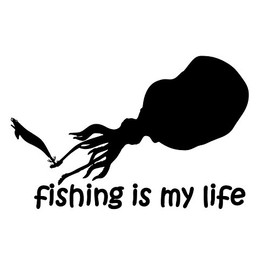 Orurudo Fishing Tackle Fishing Sticker Fishing is My Life! Aegi Best! Squid Ver.06 x 3.3 inches (15 x 8.5 cm), Includes a spatula for sticking, Perfect for dressing up coolers and cars, Fishing