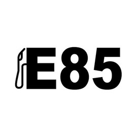 RDW E85 Sticker - Decal - Die Cut - Fossil Fuels Ethanol Fuel - Black 1.50" x 0.60"