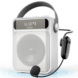 SHIDU Voice Amplifier with Wireless Microphone Headset, Wireless Voice Amplifier for Teacher, Bluetooth Power Amplifier Portable Megaphone PA System for Classroom Speech Meeting Instructor Outdoor