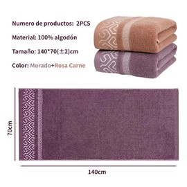 YURIRIA 2 Piezas Toalla de Baño 100% Algodón Ultra Suaves Juego de Toallas Altamente Absorbentes de Secado Rápido para Múltiples Aplicaciones