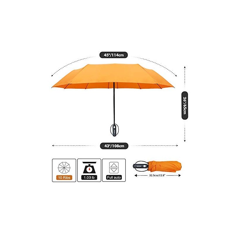 ZOMAKE Compact Umbrella, Auto Open & Close Travel Folding Umbrella,