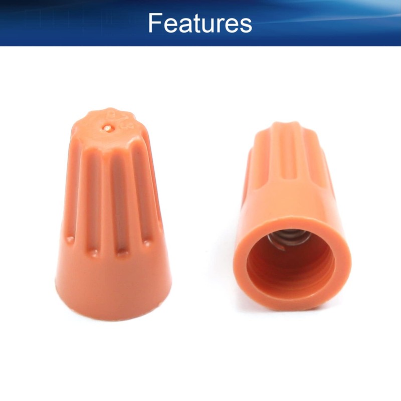 Heyiarbeit 200 Pcs Orange Electrical Wire Connectors Screw Terminals, with