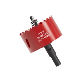 2-3/8 Inch M42 HSS Hole Saw - 60mm Bi-Metal Hole Cutter, Triangular Shank Drill Bit with Spring, Hole Saw Tools for Wood, Plywood, Plastic, Gypsum Board, Various Thin Metal Sheets
