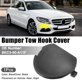 ACROPIX Car Front Bumper Towing Tow Eye Hook Cover Cap Fit for Mazda 3 2014-2018 BKC3-50-A11F - Pack of 1 Black