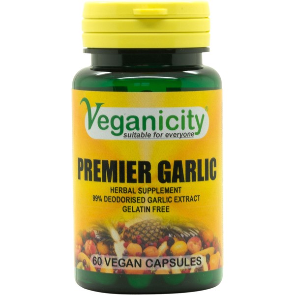 Veganicity Premier Garlic 500mg Digestive Health Supplement - 60 Capsules