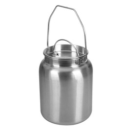 Lindy's Stainless Steel Seamless 2-Gallon Milk Jug, Milk Can, Milk Pail, Anti-Leak Liquid Storage Container with Tight Lid and Long Swivel Handle