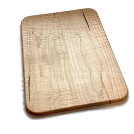 Large Handcrafted Rectangle Tiger Maple Wood Cutting Board Charcuterie Board