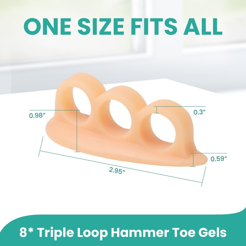 Welnove Hammer Toe Corrector and Straightener - 8 Pcs Toe