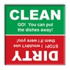 Clean Dirty Dishwasher Magnet Sign Indicator - Green and Red Colorful Design - Kitchen Gift Idea