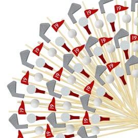 200Pcs Golf Cocktail Picks,4.7 Inch Golf Theme Toothpick Sandwich Fruit Cocktail Picks for Golf Catered Events Buffet Party Holiday Supplies,Style B