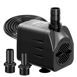Fountain Pump 400GPH Submersible Water Pump Ultra Quiet for Fountain, Pond, Aquarium, Hydroponic with 6ft power cord