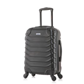 InUSA ENDURANCE Luggage with Spinner Wheels | Durable Lightweight Hardshell Suitcase, Spacious Travel Bag with Handle and Trolley | 20-Inch Carry On Small Luggage | Black