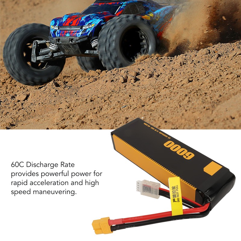 3S Lipo Battery 60C 11.1V 6000mah Impact Resistant Long Life