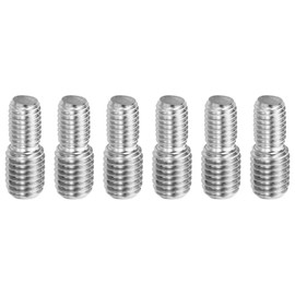 PATIKIL M10x15 to M12x15 Double End Threaded Stud Screw Bolt, 6 Pack 304 Stainless Steel Rod Bolts Thread Reducer Adapter for Furniture Hardware, 30mm Long