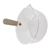Glass Milk Pot with Wooden Handle V Shaped Spout Noodles
