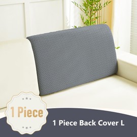 Yoovat Couch Cushion Covers for Sofa Couch Covers Wear-Resistant Universal Sofa Cover Washable Stretch for Sectional Slipcovers (Texture-Gray,Back Cover L)