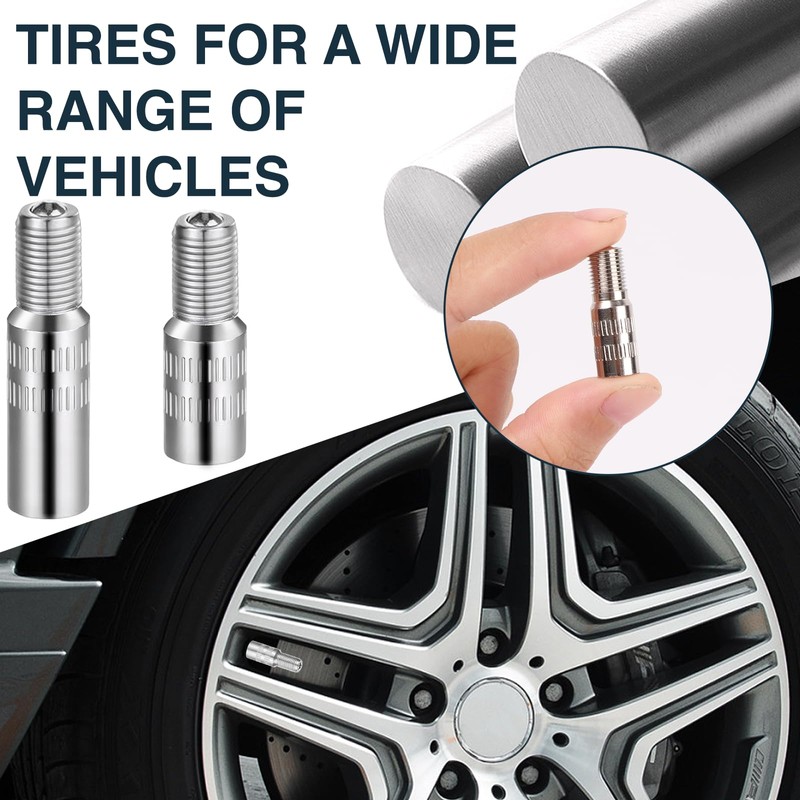 8PCS Tire Valve Stem Extension with Two Sizes: 39mm and