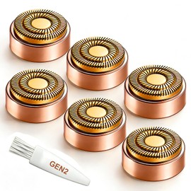 6PCS Gen 2 Replacement Heads for Flawless Facial Hair Remover, Rose Gold