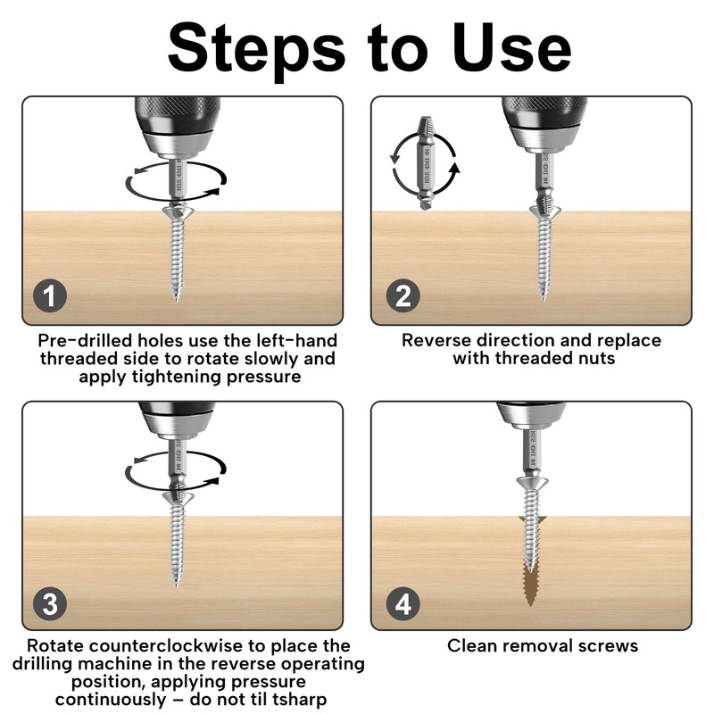 Pack of 6 Broken Screw Extractor Screw Extractor Kit, All-Purpose