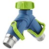 Garden Hose Splitter, 2 Way Lever Flow Through Valve Connector,