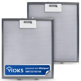 VIOKS 2 x Cooker Hood Filter 305 x 267 mm Replacement for Elеctrolux 4055250429, Elica Cooker Hood Filter GRI0009219A KIT0010805, Whirlpool Extractor Hood Metal 480122102168 C00314158 ARI314 158