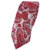 TigerTie - Slim Designer Tie in Paisley Pattern, Red-silver