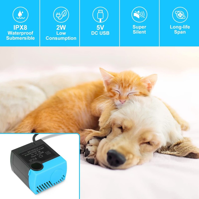 SanKlev SP-400LV Cat Water Fountain Pump,USB Replacement Pump for Pet