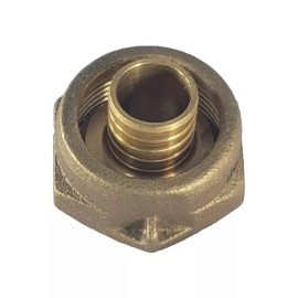 Generic 1" PEX Water Meter Coupling, LEAD FREE brass, 1" AWWA Swivel nut x 3/4 PEX Barb