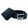 Laura Biagiotti Mens Gift Box Leather Belt and Wallet, black