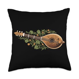 Sitar Player SteMi Apparel Sitar Player String Instrument Musician Musical Sitarist Throw Pillow, 18x18, Multicolor