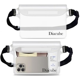 [8.3" x 5.9"] DIACUBE 2-Pack Waterproof Fanny Pack with Adjustable Strap, Waterproof Phone Pouch Dry Bag - Beach, Waterpark & Travel Essentials