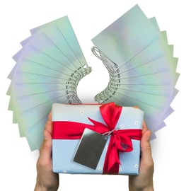 Christmas Silver Foil Gift Tags with String (20Pcs) for Presents, Luxury Gifts DIY Tag, Gift Labels for Xmas, Decorative Hanging Blank Label – Kraft Paper for Birthday, Crafts, Wrapping Size-6.5cm