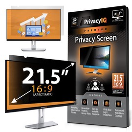 Privacy IQ 21.5" Inch 16:9 (2 Pack) Monitor Privacy Screen-Filter for 60 Degree Privacy, Advanced Anti-Glare, UV Light Reduction & Blue Light Filter