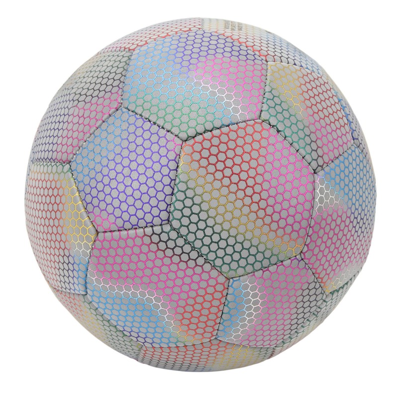 Soccer Ball PU Size 5 Light Color Reflective Glowing Soccer